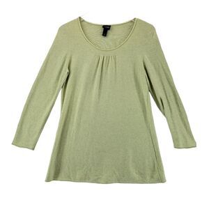 Eileen Fisher Tunic Sweater Size Petite Medium Silk Cashmere‎ Light Yellow Green